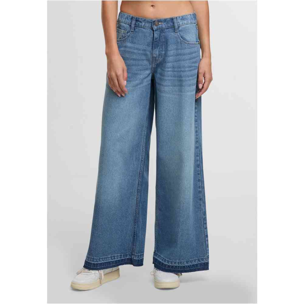 Urban Classics - Wide Leg Denim Wijde broek - Blauw